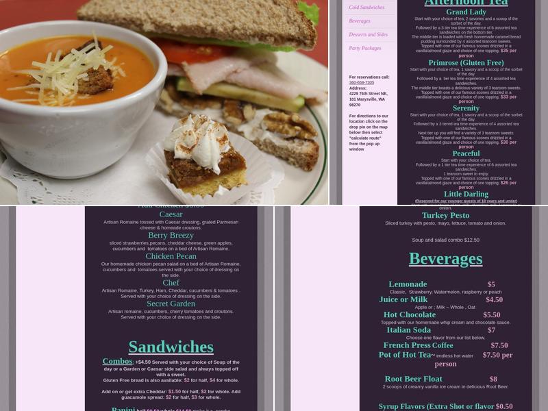 Attic Secrets Cafe & Tea Menu