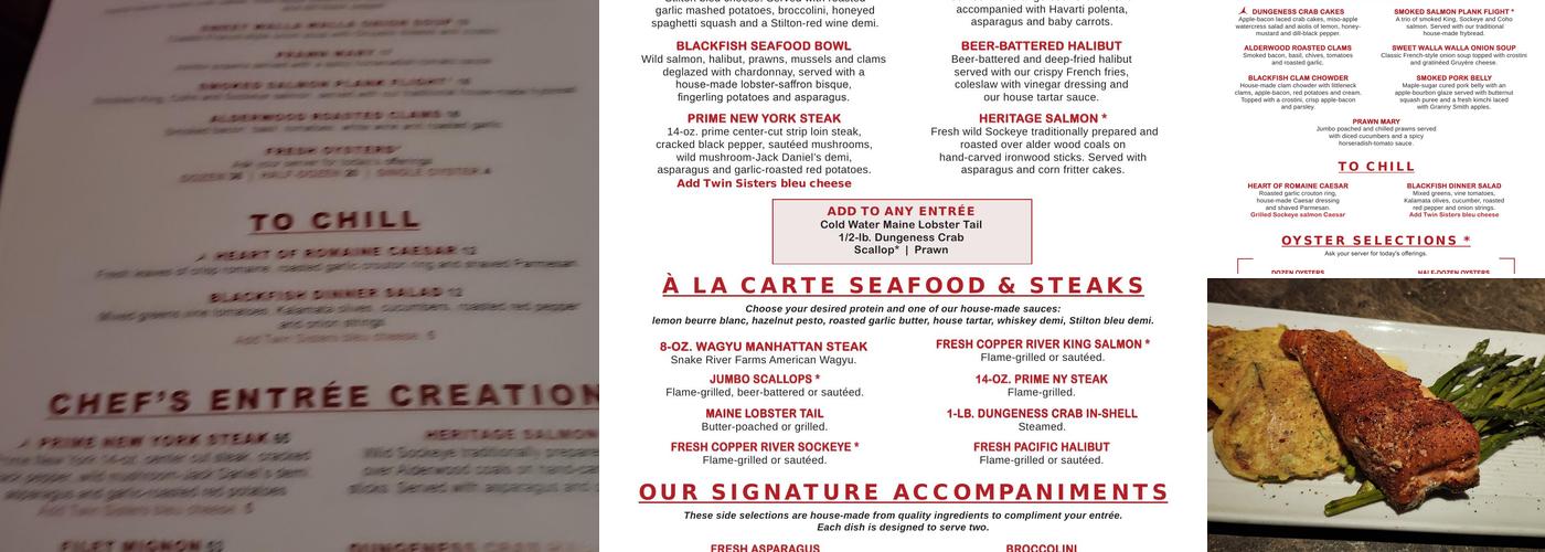 Blackfish Menu