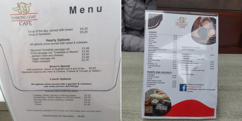 Dancing Goat Cafe Menu