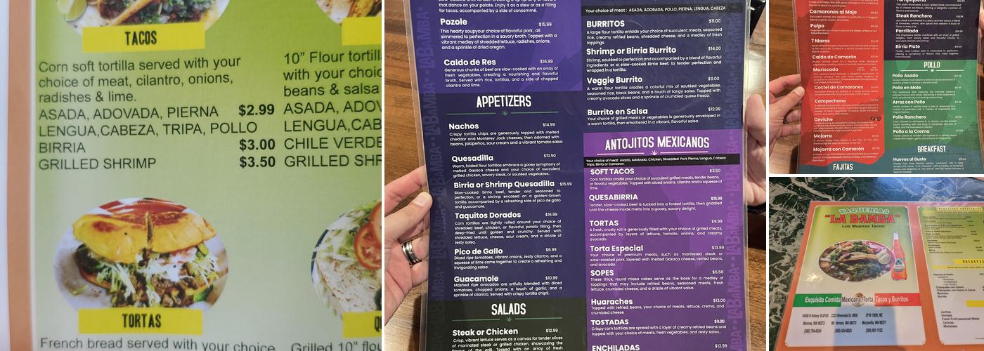 Taquería La Bamba Menu