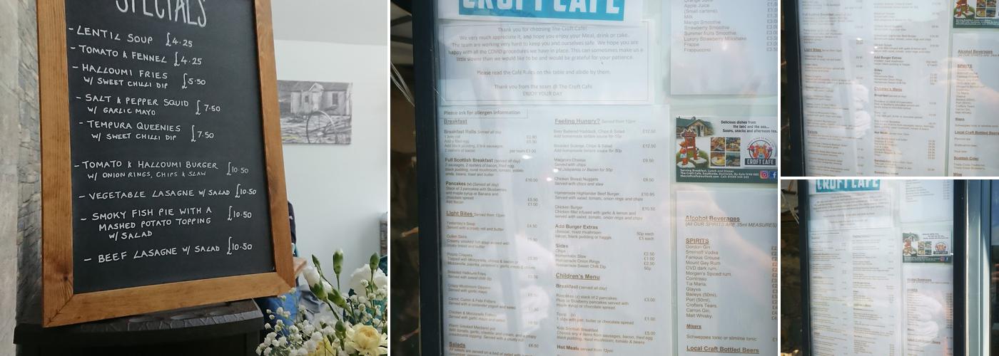 The Croft Cafe Menu
