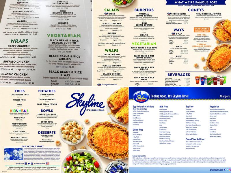 Skyline Chili Menu