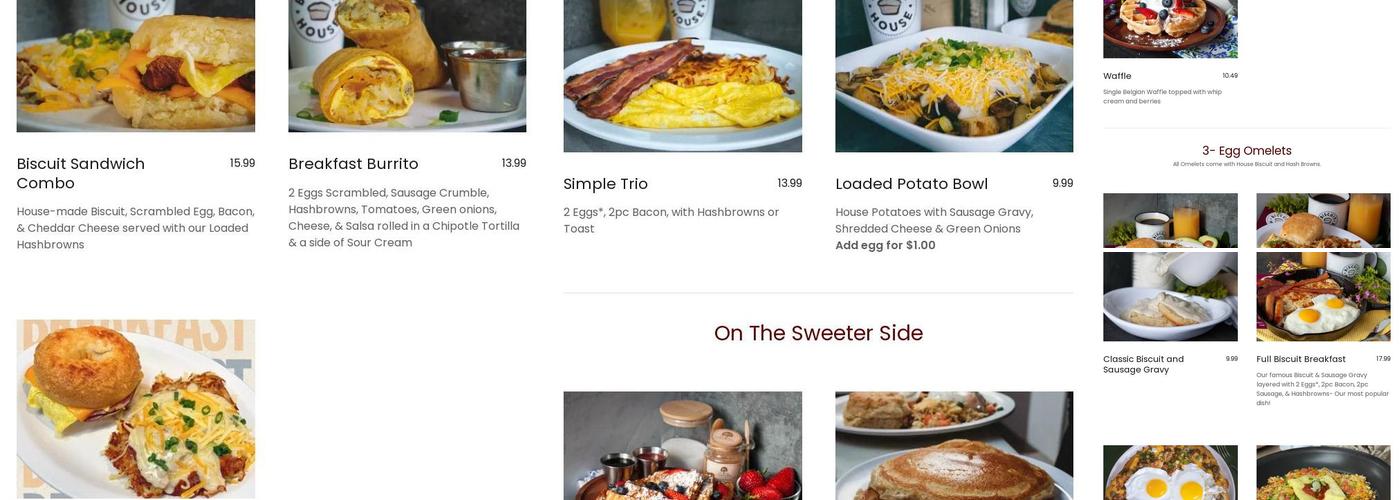 Biscuit House Menu
