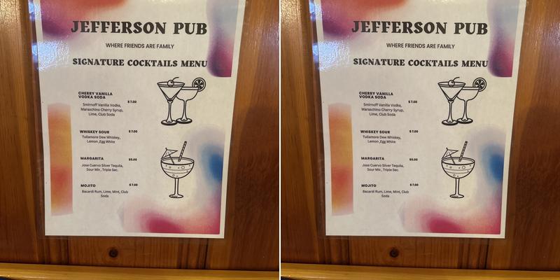 Corner Grill Menu