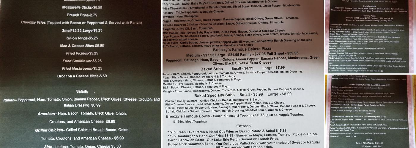 Dillinger's Entertainment Center and Restaurant Menu