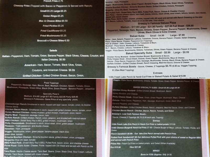 Dillinger's Entertainment Center and Restaurant Menu