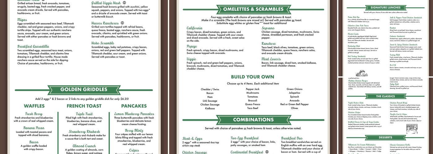 Village Square Cafe Menu