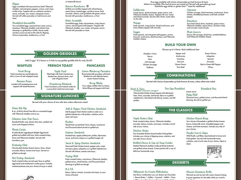 Village Square Cafe Menu