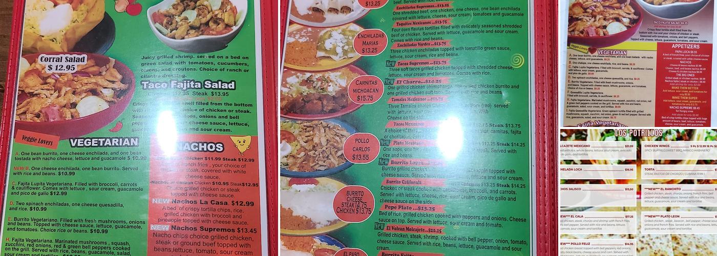 Los Potrillos Menu