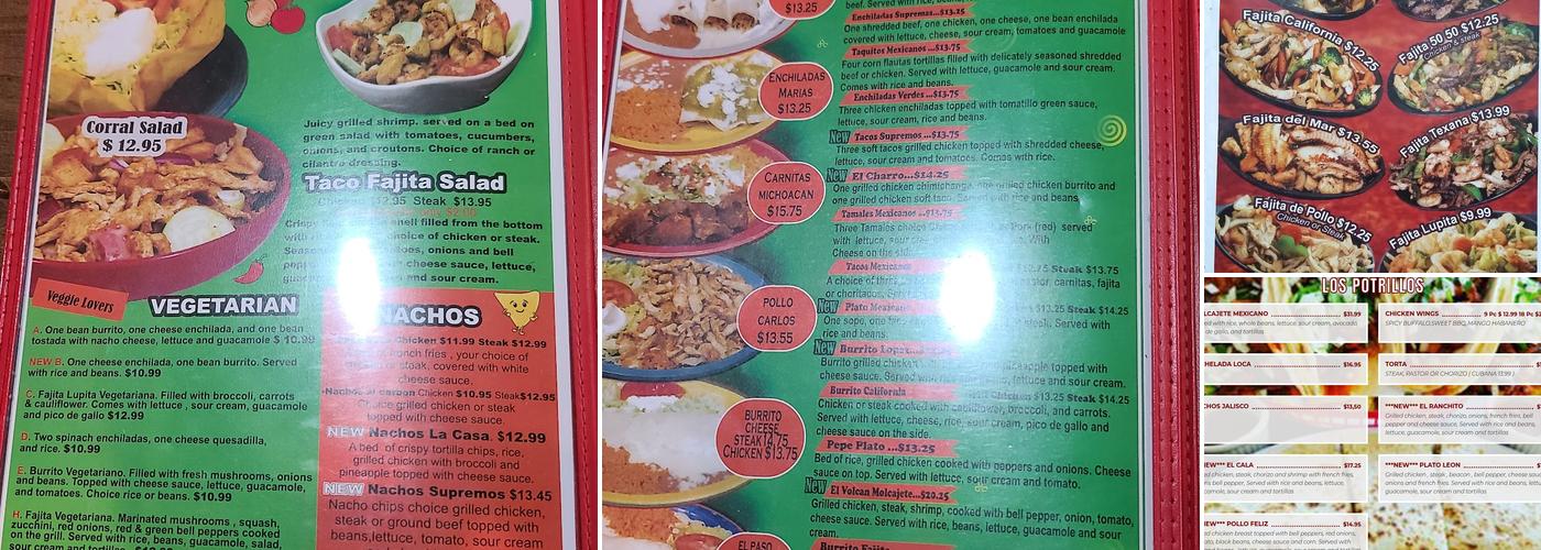 Los Potrillos Menu