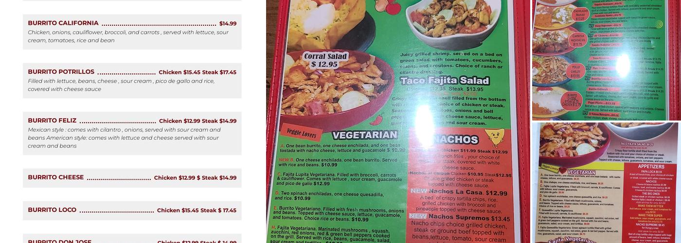 Los Potrillos Menu