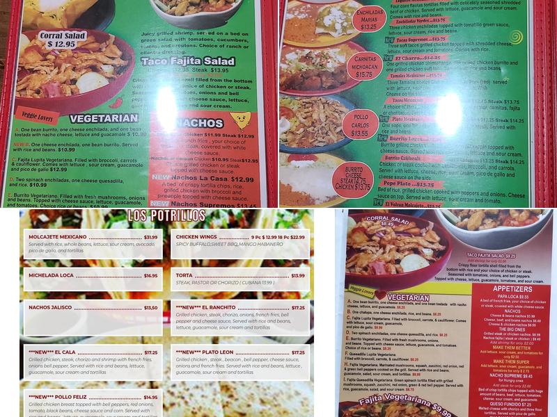 Los Potrillos Menu