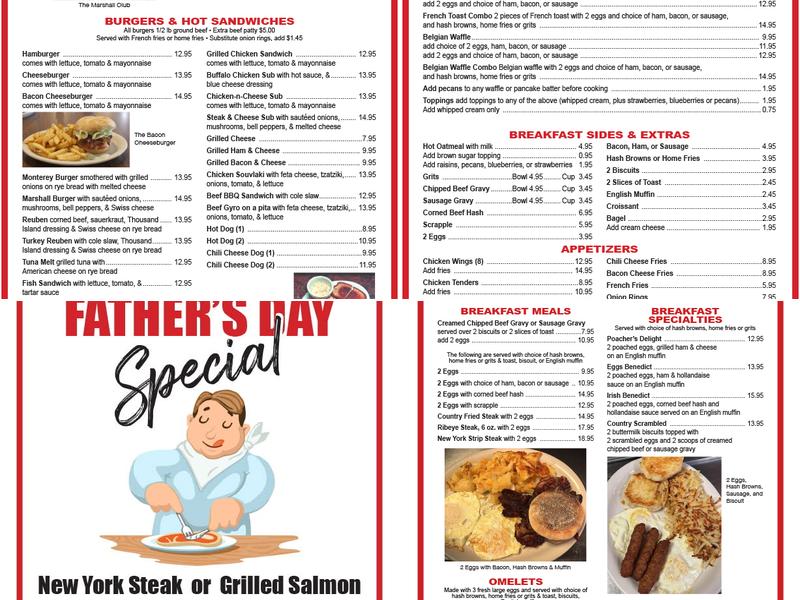 Marshall Diner Menu