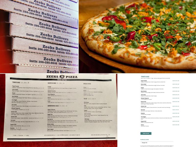 Zeeks Pizza Menu
