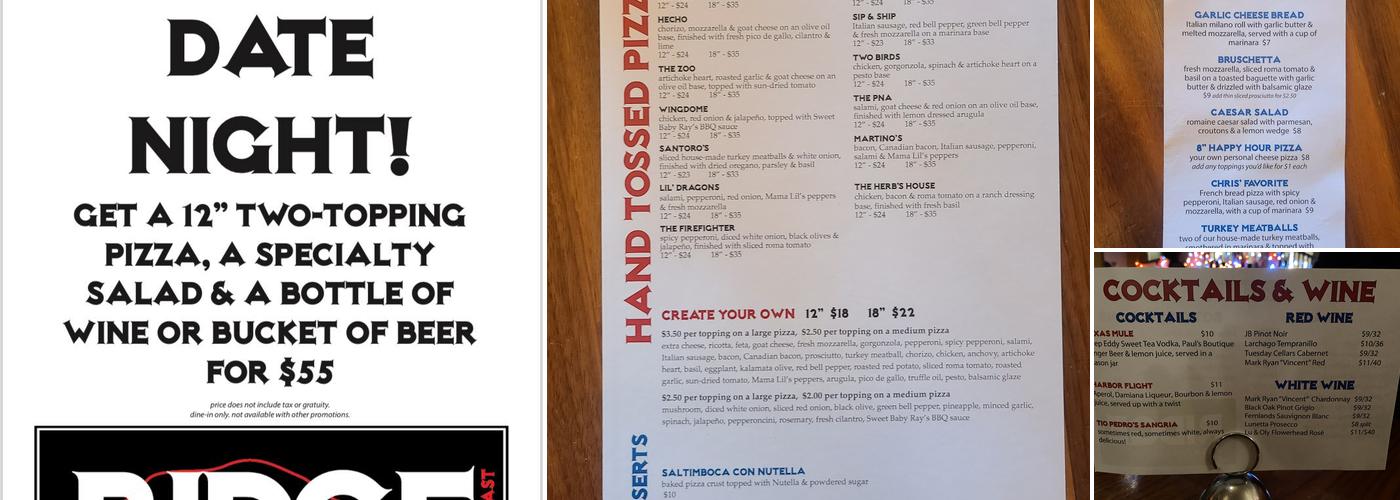 Ridge Pizza Menu