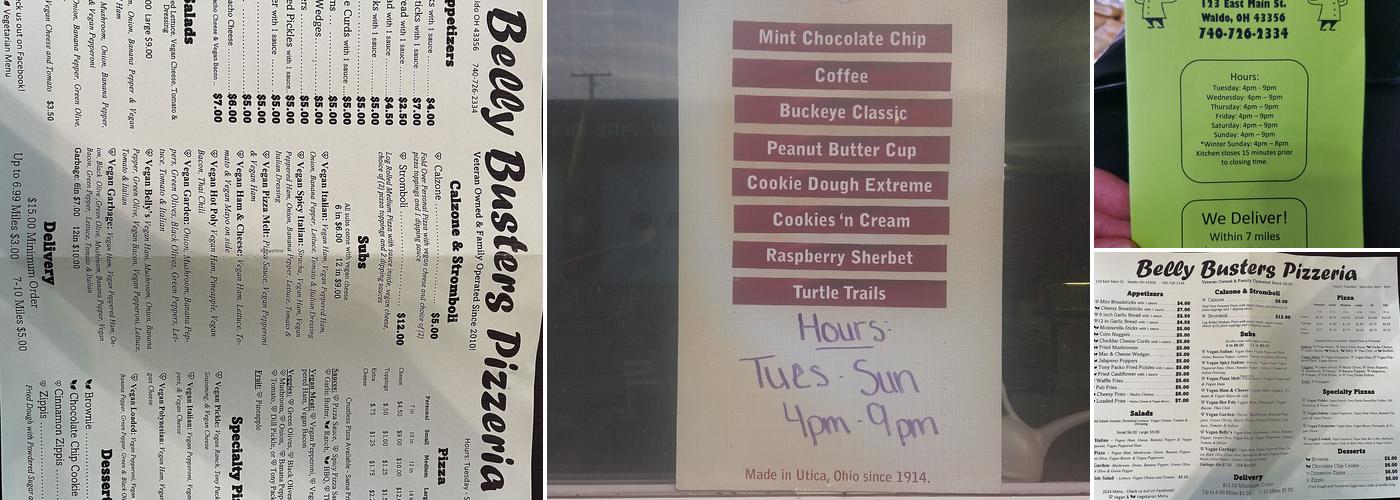 Belly Busters Menu
