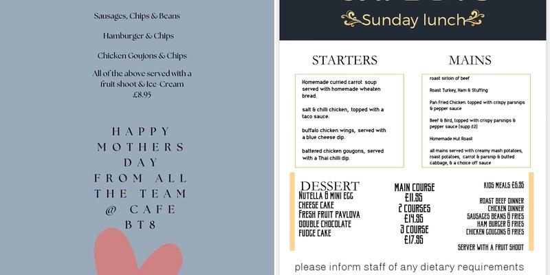 Cafe BT8 Menu