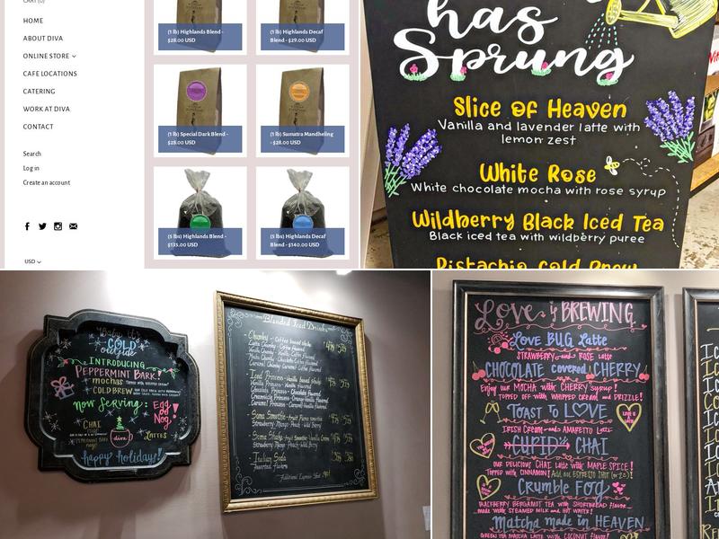 Diva Espresso Menu