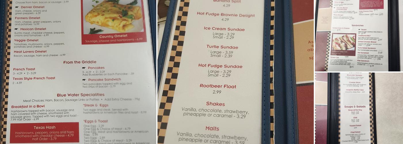 Bluewater Cafe Menu
