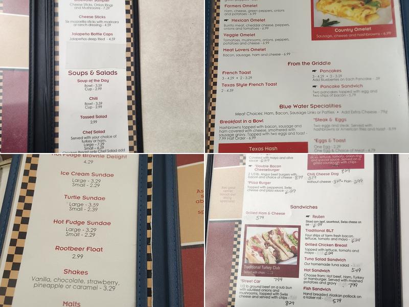 Bluewater Cafe Menu
