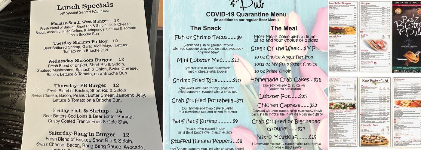 Beez Cafe Menu