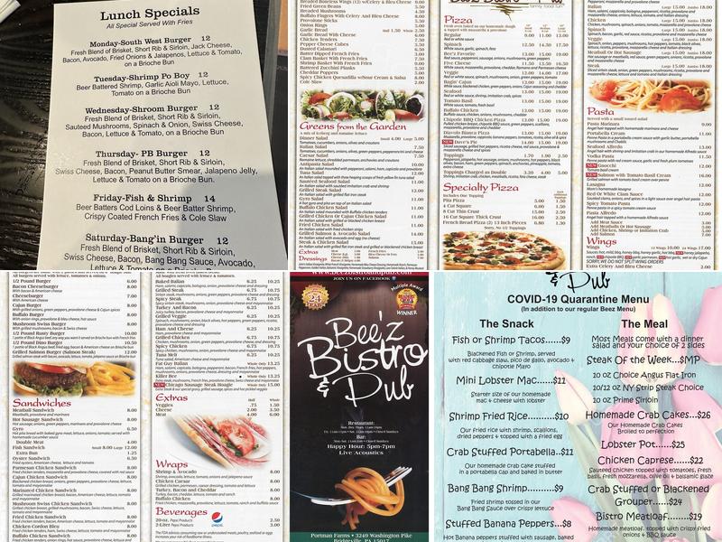 Beez Cafe Menu