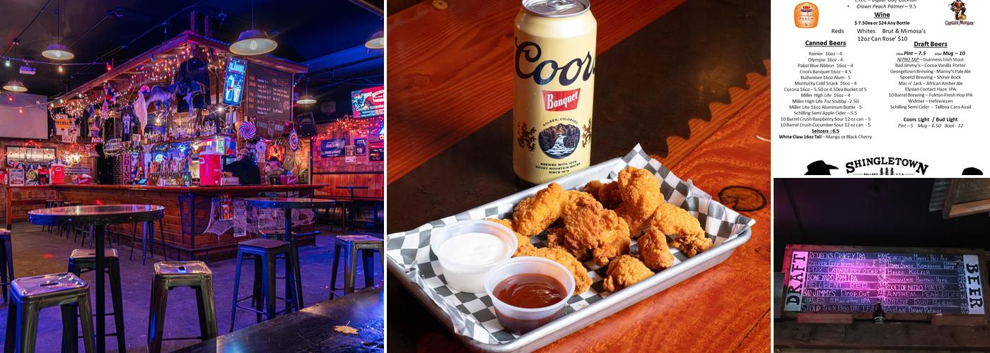 Shingletown Saloon Menu