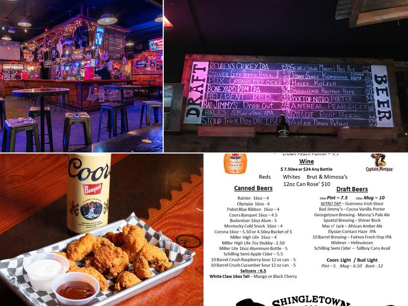 Shingletown Saloon Menu