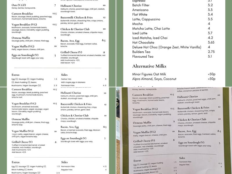 Canteen Menu