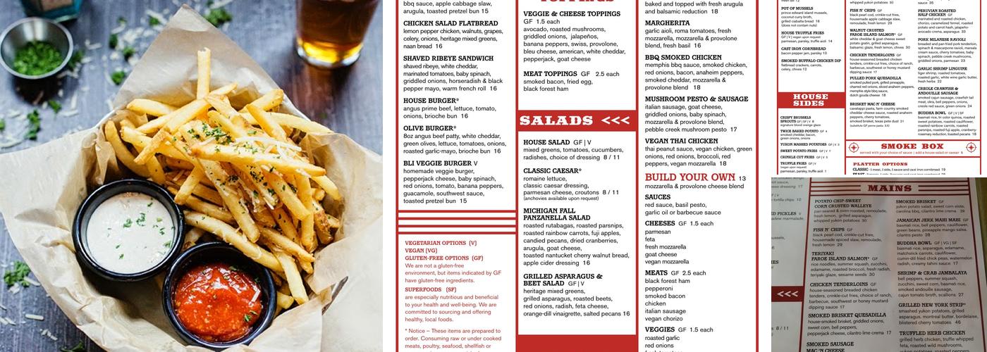 Bostwick Lake Inn Menu