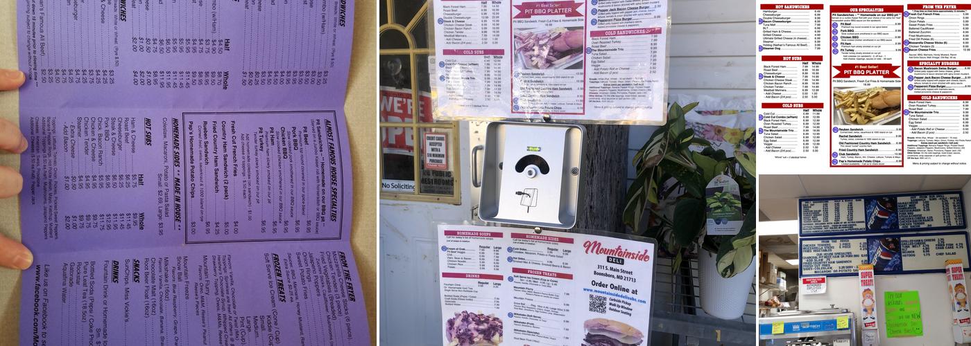 Mountainside Deli Menu