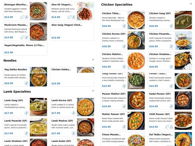 Mango Grill Menu