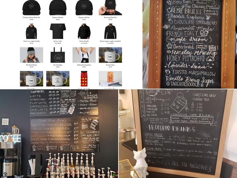 Stone Werks Coffee + Sweets Menu