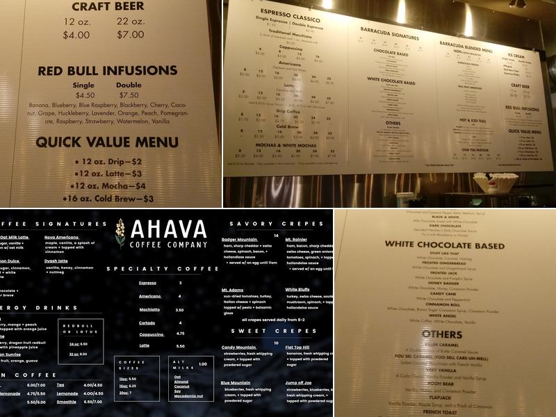 Ahava Coffee Co - Van Giesen Menu