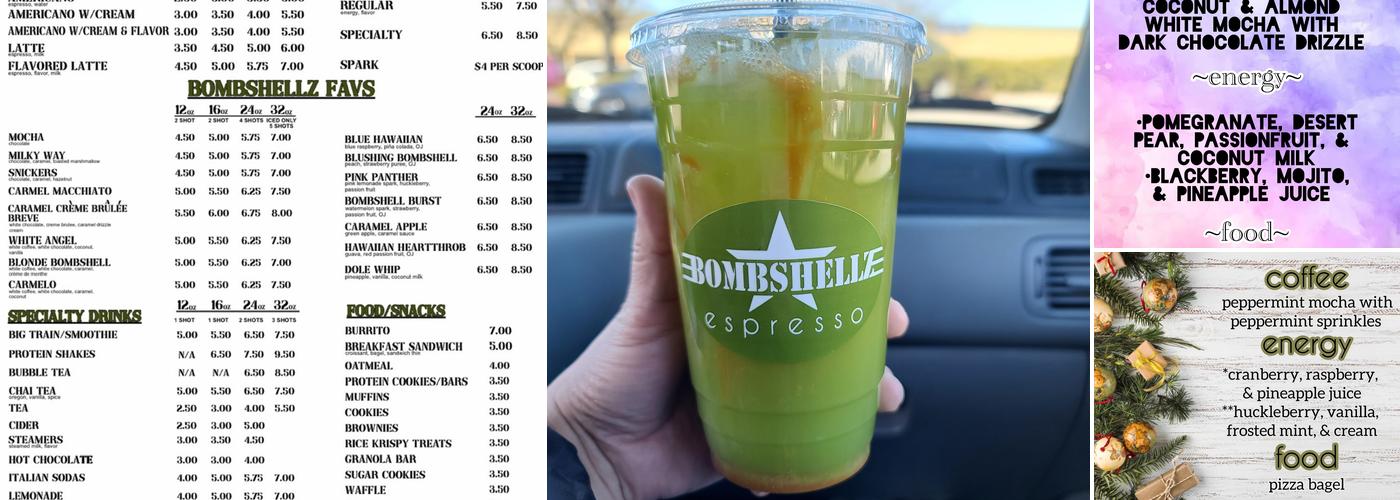 Bombshellz Espresso Menu
