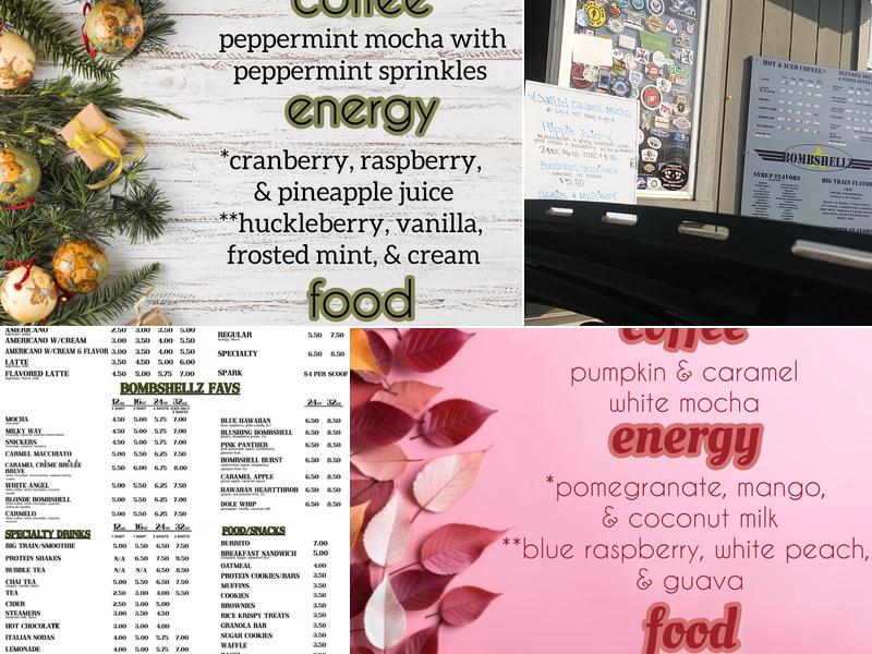 Bombshellz Espresso Menu