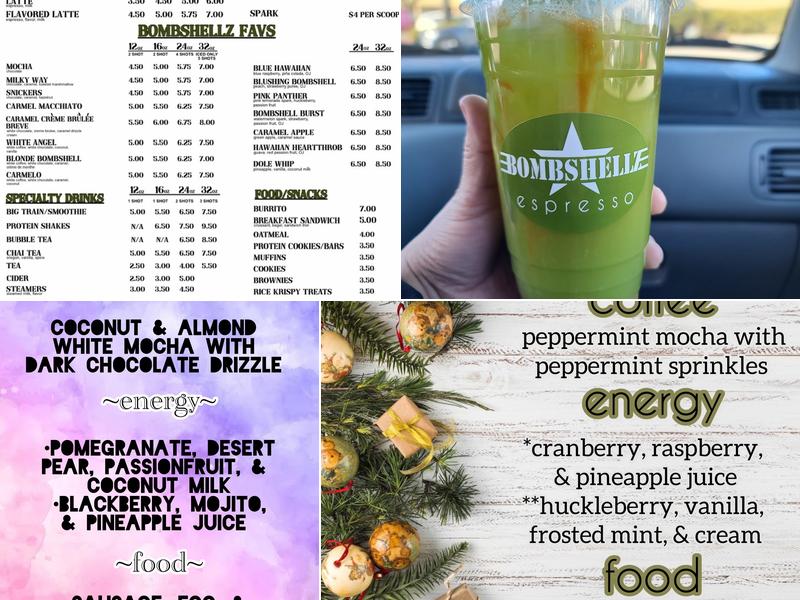 Bombshellz Espresso Menu