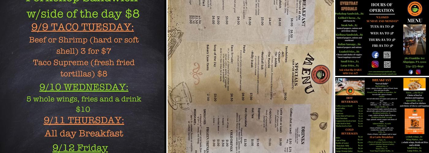 Uncommon Grounds Menu