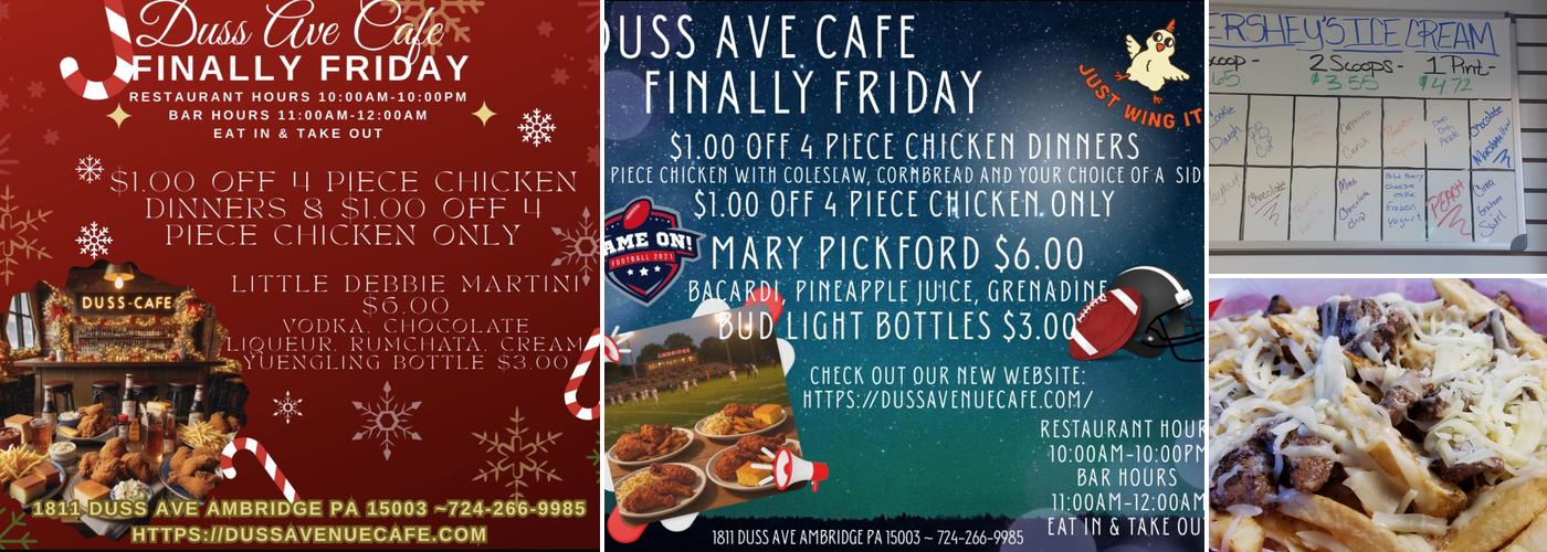 Duss Ave Cafe Menu