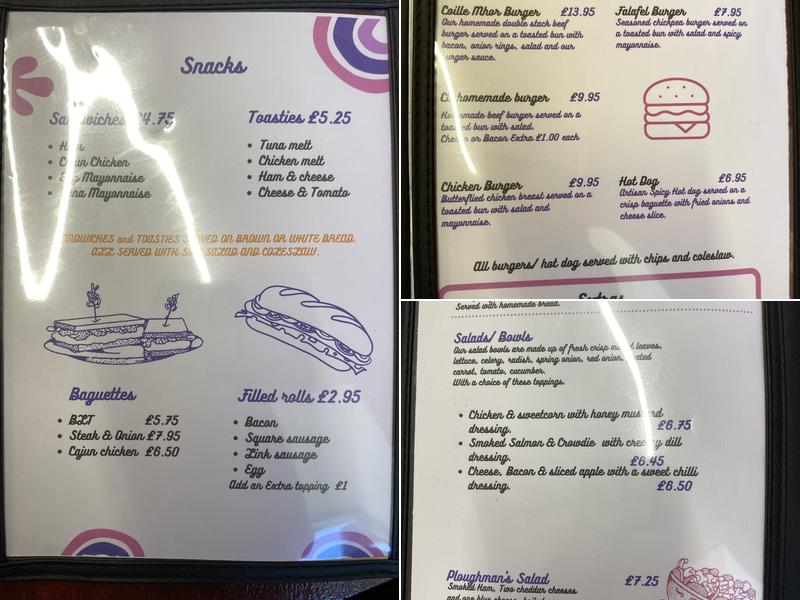Cosy corner cafe Menu