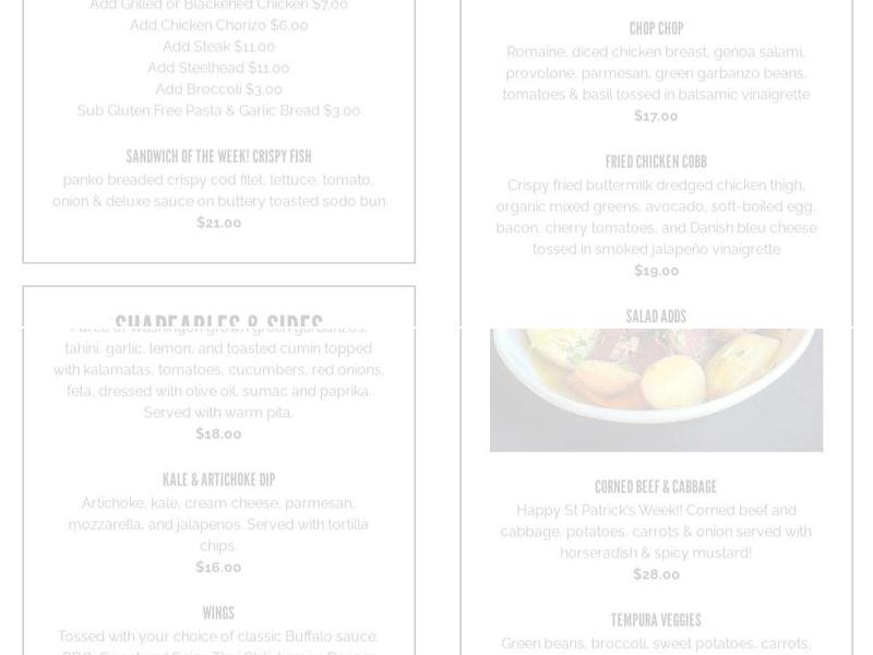 Sunset Alehouse Menu