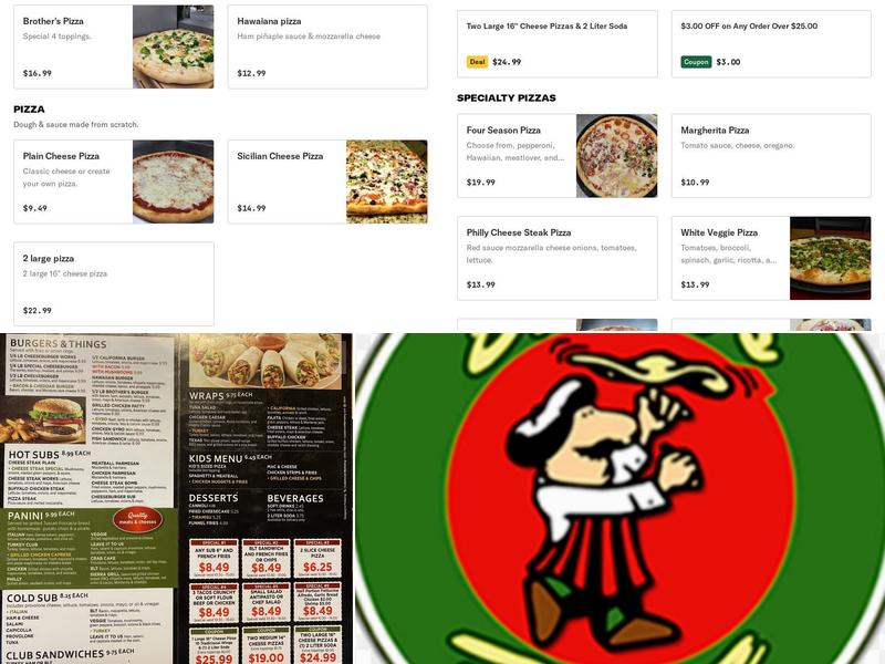 Brother's Pizza Chambersburg Menu