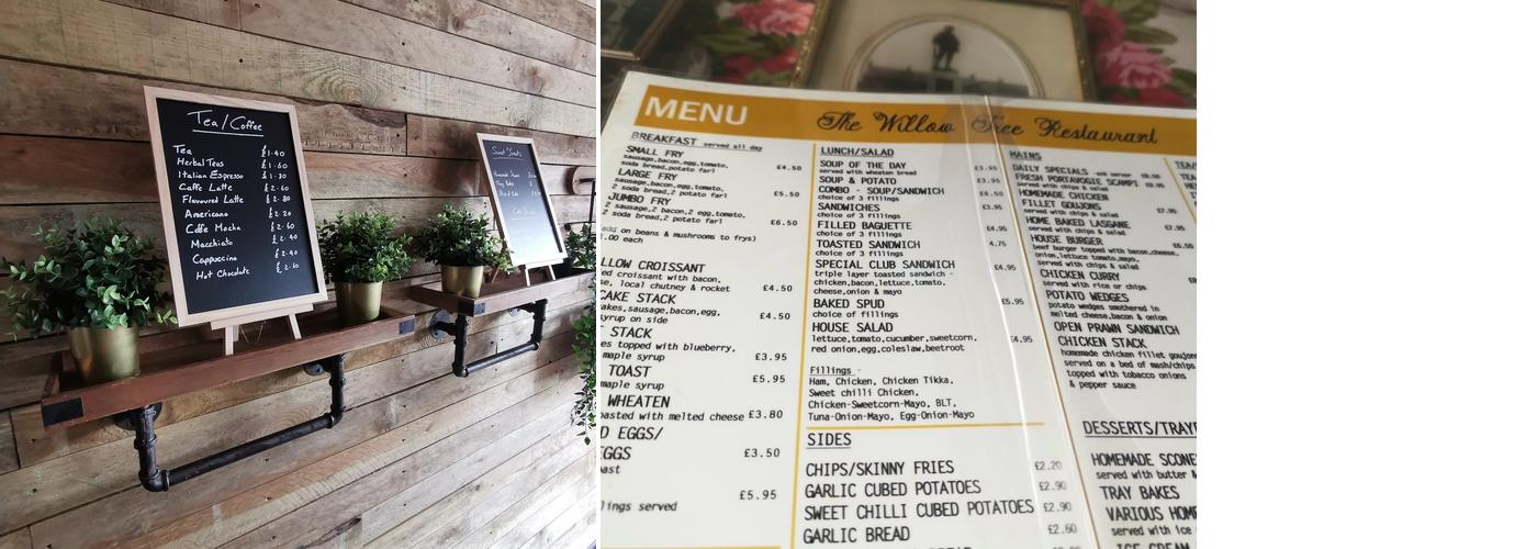 The willow tree cafe gallery Menu