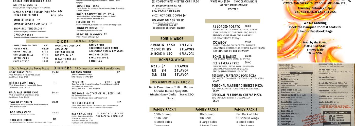 STILL SMOKIN' BBQ Menu