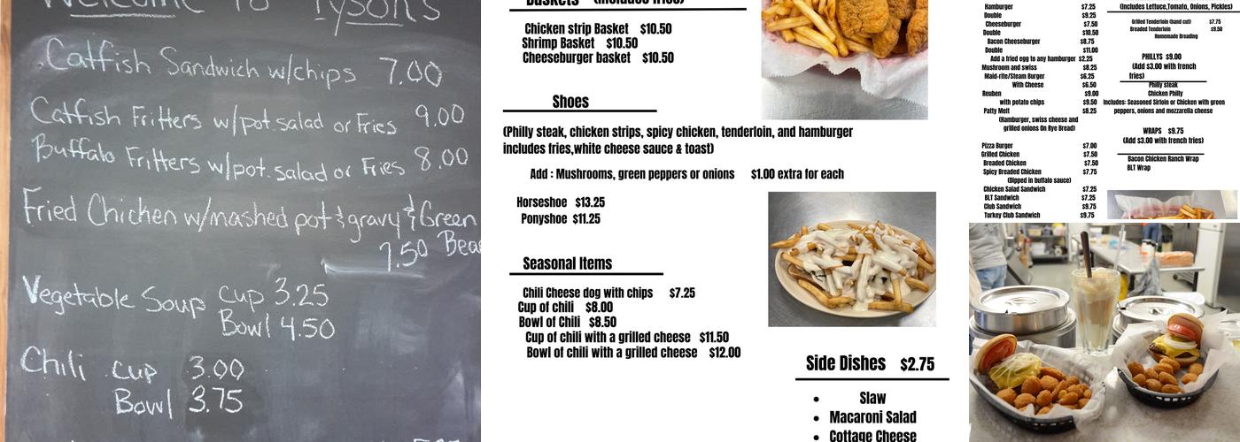 Tyson's Diner Menu