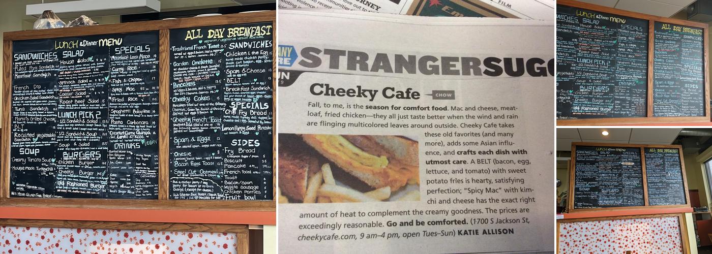 Cheeky Cafe Menu