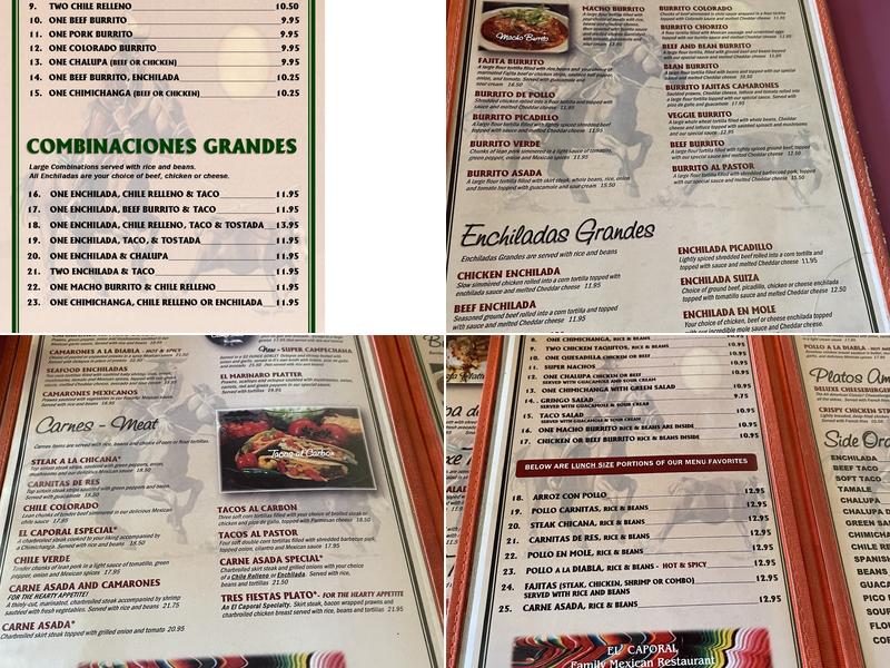 El Caporal Menu
