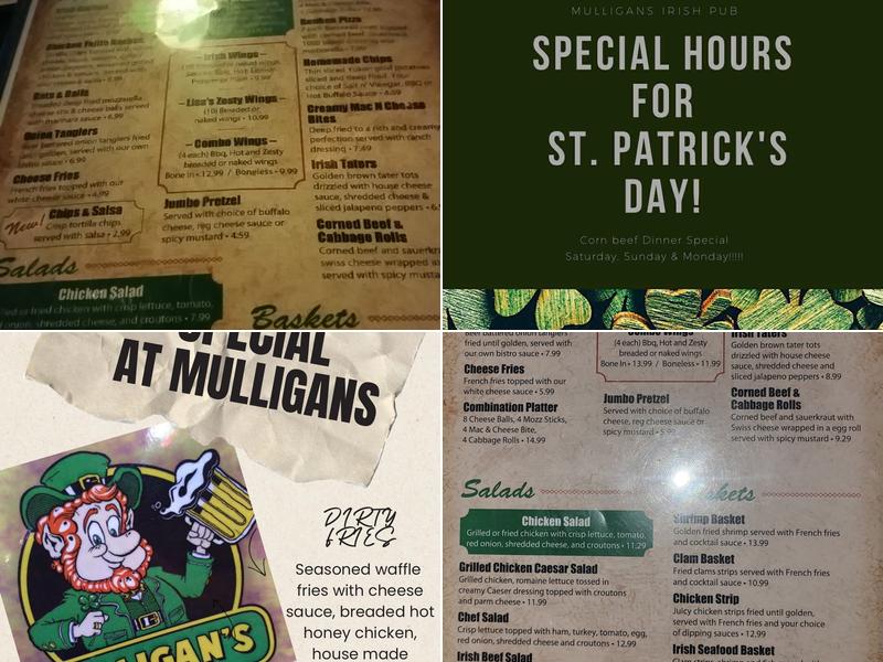 Mulligans Menu