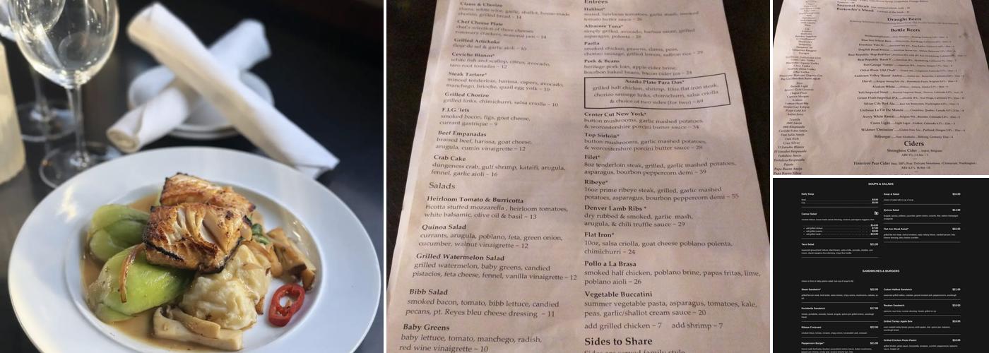 Flat Iron Grill Menu