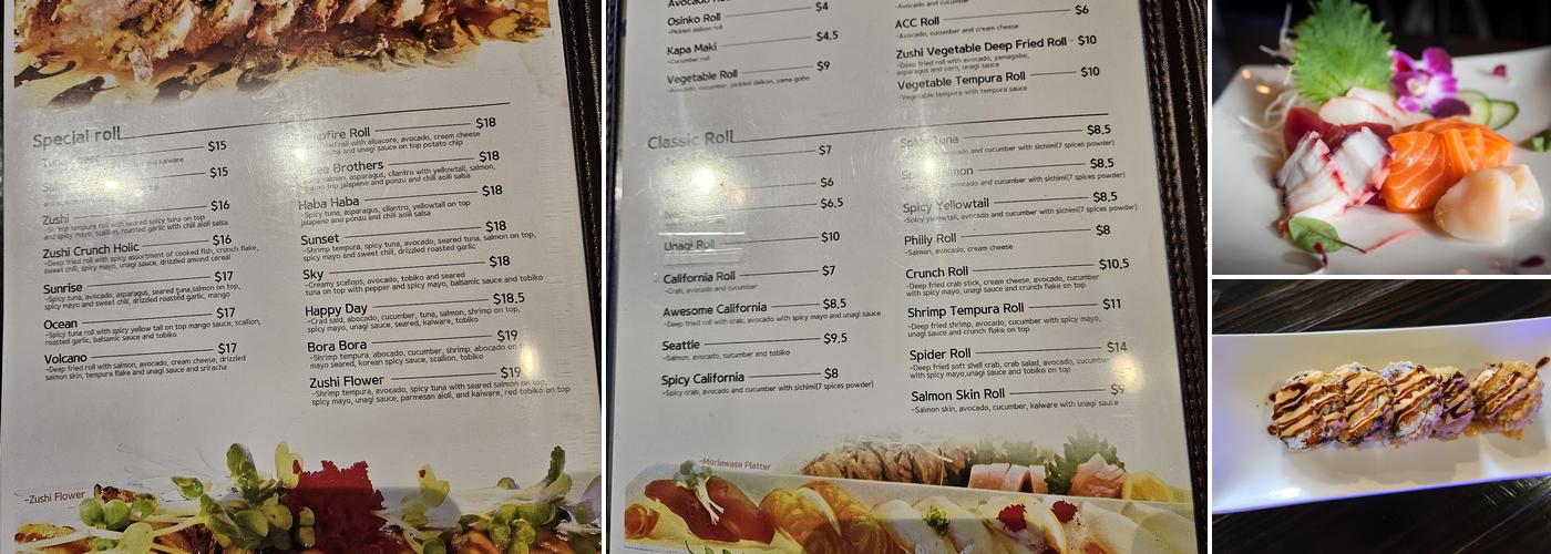 Zushi Sushi Menu
